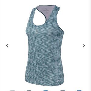 Women’s Iron Joc Racer Back Tank Top in Emerald Heather Green Size Medium